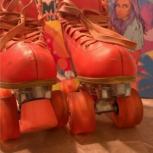 Women's Orange Impala Roller Skates wheels with lights